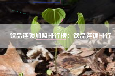 饮品连锁加盟排行榜：饮品连锁排行