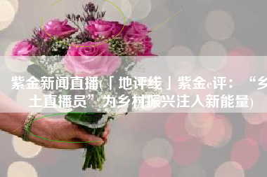 紫金新闻直播(「地评线」紫金e评：“乡土直播员”为乡村振兴注入新能量)