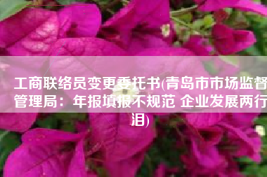 工商联络员变更委托书(青岛市市场监督管理局：年报填报不规范 企业发展两行泪)