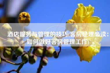酒店服务与管理的技巧(客房经理必读：如何做好客房管理工作)