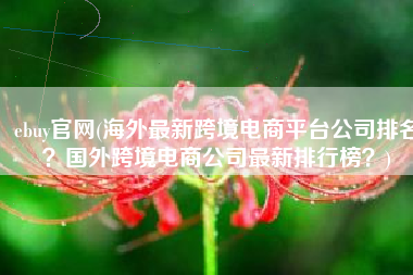 ebuy官网(海外最新跨境电商平台公司排名？国外跨境电商公司最新排行榜？)