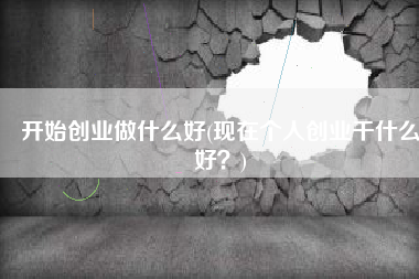 开始创业做什么好(现在个人创业干什么好？)