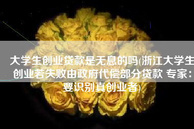 大学生创业贷款是无息的吗(浙江大学生创业若失败由政府代偿部分贷款 专家：要识别真创业者)