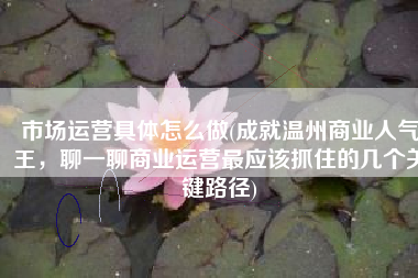 市场运营具体怎么做(成就温州商业人气王，聊一聊商业运营最应该抓住的几个关键路径)