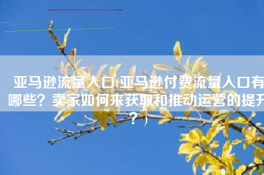 亚马逊流量入口(亚马逊付费流量入口有哪些？卖家如何来获取和推动运营的提升？)