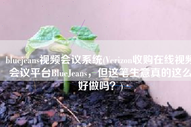 bluejeans视频会议系统(Verizon收购在线视频会议平台BlueJeans，但这笔生意真的这么好做吗？)