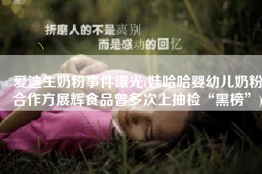 爱迪生奶粉事件曝光(娃哈哈婴幼儿奶粉合作方展辉食品曾多次上抽检“黑榜”)