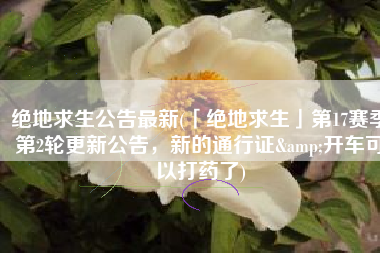 绝地求生公告最新(「绝地求生」第17赛季第2轮更新公告，新的通行证&开车可以打药了)