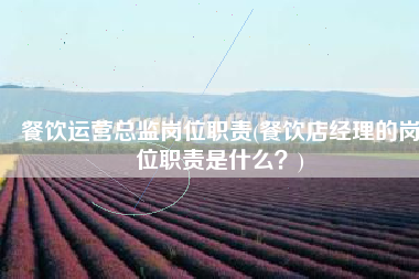 餐饮运营总监岗位职责(餐饮店经理的岗位职责是什么？)
