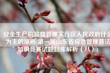 安全生产的监督管理实行区人民政府什么为主的原则(第一届山东省应急管理普法知识竞赛试题题库解析（八）)