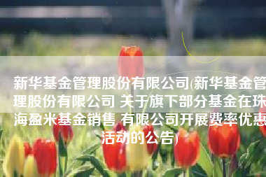 新华基金管理股份有限公司(新华基金管理股份有限公司 关于旗下部分基金在珠海盈米基金销售 有限公司开展费率优惠活动的公告)