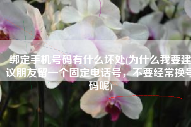 绑定手机号码有什么坏处(为什么我要建议朋友留一个固定电话号，不要经常换号码呢)