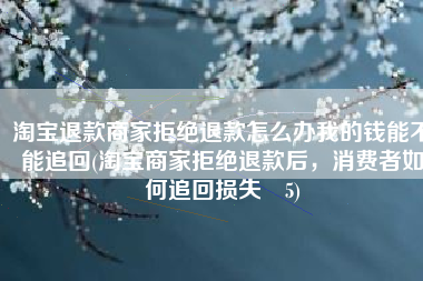 淘宝退款商家拒绝退款怎么办我的钱能不能追回(淘宝商家拒绝退款后，消费者如何追回损失–5)