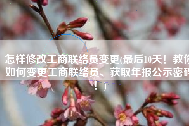 怎样修改工商联络员变更(最后10天！教你如何变更工商联络员、获取年报公示密码！)