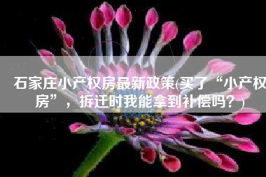 石家庄小产权房最新政策(买了“小产权房”，拆迁时我能拿到补偿吗？)