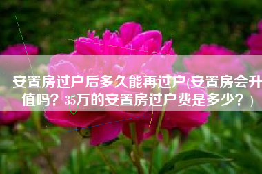 安置房过户后多久能再过户(安置房会升值吗？35万的安置房过户费是多少？)