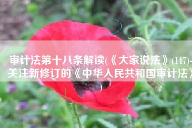 审计法第十八条解读(《大家说法》(147)-关注新修订的《中华人民共和国审计法》)