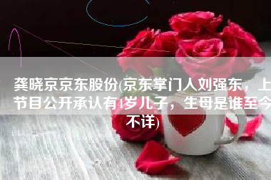 龚晓京京东股份(京东掌门人刘强东，上节目公开承认有4岁儿子，生母是谁至今不详)