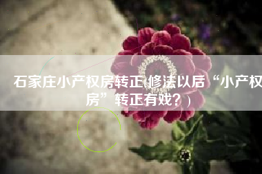 石家庄小产权房转正(修法以后“小产权房”转正有戏？)