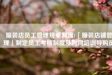 服装店员工管理规章制度(「服装店铺管理」制定员工考核制度及如何培训导购员)