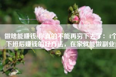 做啥能赚钱(你真的不能再穷下去了：4个下班后赚钱的好方法，在家就能做副业)