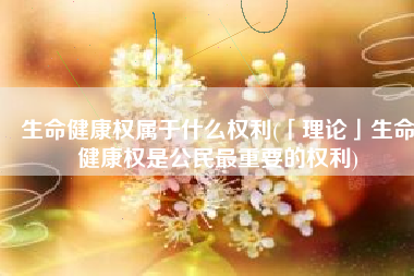 生命健康权属于什么权利(「理论」生命健康权是公民最重要的权利)
