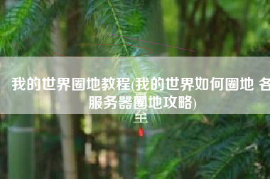 我的世界圈地教程(我的世界如何圈地 各服务器圈地攻略)