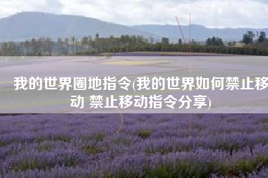我的世界圈地指令(我的世界如何禁止移动 禁止移动指令分享)