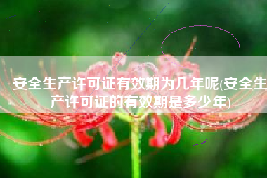 安全生产许可证有效期为几年呢(安全生产许可证的有效期是多少年)