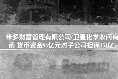 米多财富管理有限公司(卫星化学收问询函 货币资金96亿元对子公司担保154亿)