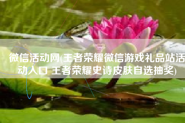 微信活动网(王者荣耀微信游戏礼品站活动入口 王者荣耀史诗皮肤自选抽奖)