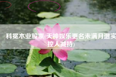 科冕木业股票(天神娱乐更名未满月遭实控人减持)