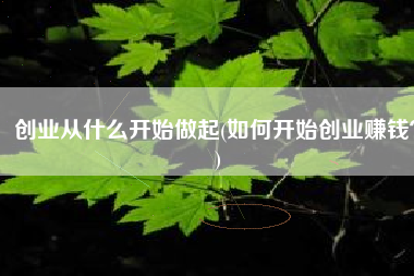创业从什么开始做起(如何开始创业赚钱？)