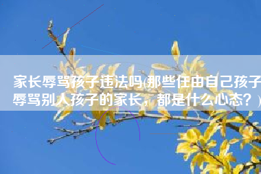 家长辱骂孩子违法吗(那些任由自己孩子辱骂别人孩子的家长，都是什么心态？)