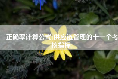正确率计算公式(供应链管理的十一个考核指标)