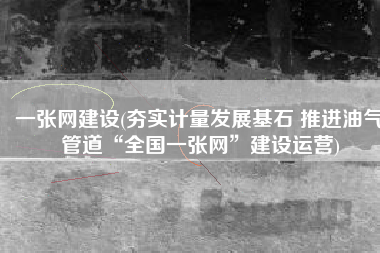一张网建设(夯实计量发展基石 推进油气管道“全国一张网”建设运营)
