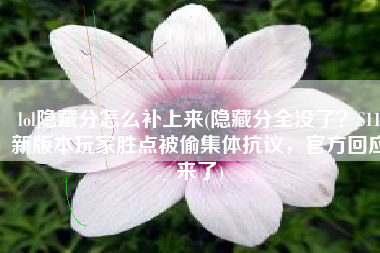 lol隐藏分怎么补上来(隐藏分全没了？S11新版本玩家胜点被偷集体抗议，官方回应来了)