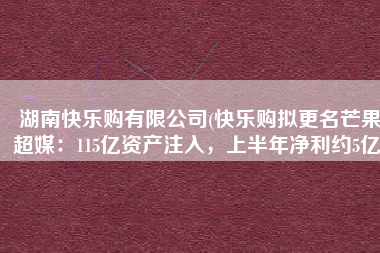 湖南快乐购有限公司(快乐购拟更名芒果超媒：115亿资产注入，上半年净利约5亿)