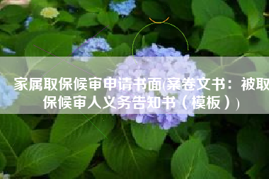 家属取保候审申请书面(案卷文书：被取保候审人义务告知书（模板）)