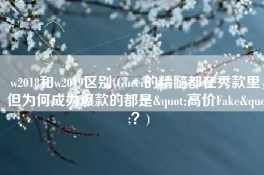 w2018和w2019区别(Gucci的精髓都在秀款里，但为何成为爆款的都是"高价Fake"？)
