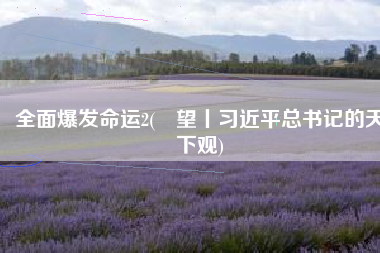 全面爆发命运2(瞭望丨习近平总书记的天下观)