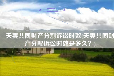 夫妻共同财产分割诉讼时效(夫妻共同财产分配诉讼时效是多久？)