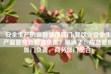 安全生产的监督管理部门(餐饮业安全生产监管究竟归谁负责？明确了：应急管理部门负责，商务部门配合)