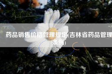 药品销售价格管理规定(吉林省药品管理条例)