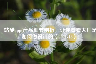 站酷app(产品细节剖析，让你看看大厂是如何做设计的（2021-18）)