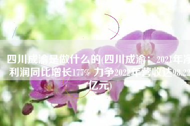 四川成渝是做什么的(四川成渝：2021年净利润同比增长177% 力争2022年营收达98.22亿元)