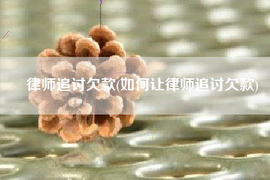 律师追讨欠款(如何让律师追讨欠款)