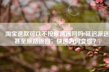 淘宝退款可以不按原路返回吗(延迟派送甚至原路返回，快递为何变慢？)