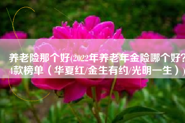 养老险那个好(2022年养老年金险哪个好？4款榜单（华夏红/金生有约/光明一生）)