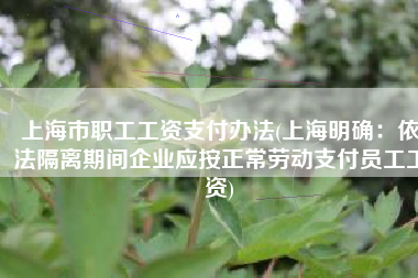上海市职工工资支付办法(上海明确：依法隔离期间企业应按正常劳动支付员工工资)